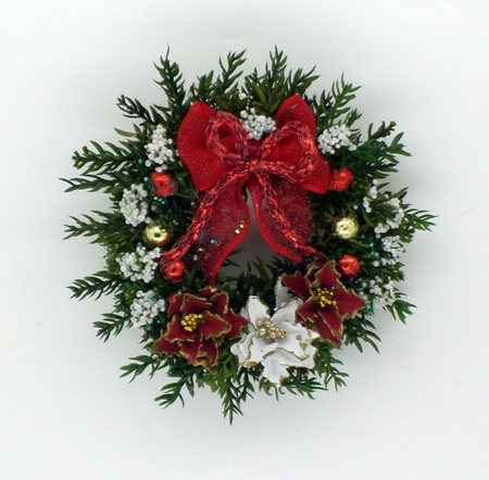 Luxury Red and White Poinsettia Wreath